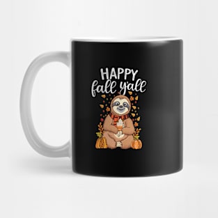 Sloth holding pumpkin spice happy Fall Yall autumn sloth Mug